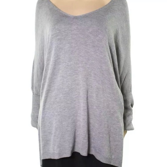 NEW RDI Gray V-Neck Dolman Sleeve Ribbed Sweater Size 1X - Picture 5 of 9